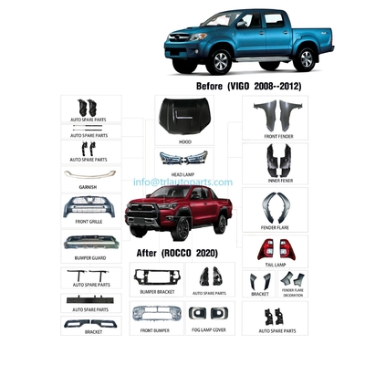قیمت خوب 53121-0K220 تویوتا هیلوکس ویگو 2008-2012 بیش از 10 قطعه پلاستیکی Auto Full Body Kit به هیلوکس روکو 531210K220 آنلاین